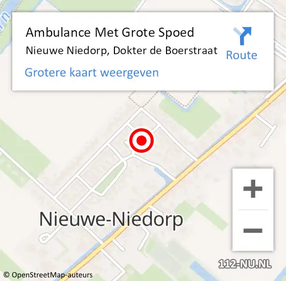 Locatie op kaart van de 112 melding: Ambulance Met Grote Spoed Naar Nieuwe Niedorp, Dokter de Boerstraat op 25 december 2017 21:43