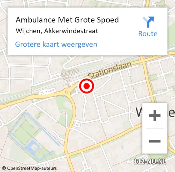 Locatie op kaart van de 112 melding: Ambulance Met Grote Spoed Naar Wijchen, Akkerwindestraat op 25 december 2017 23:37