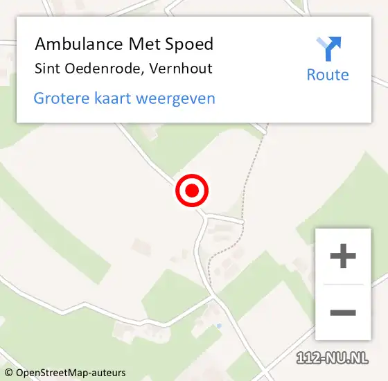 Locatie op kaart van de 112 melding: Ambulance Met Spoed Naar Sint Oedenrode, Vernhout op 26 december 2017 02:42