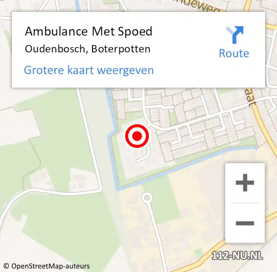 Locatie op kaart van de 112 melding: Ambulance Met Spoed Naar Oudenbosch, Boterpotten op 26 december 2017 03:00