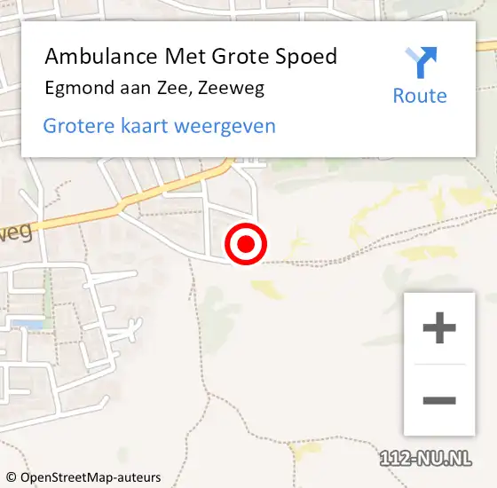 Locatie op kaart van de 112 melding: Ambulance Met Grote Spoed Naar Egmond aan Zee, Zeeweg op 26 december 2017 03:36