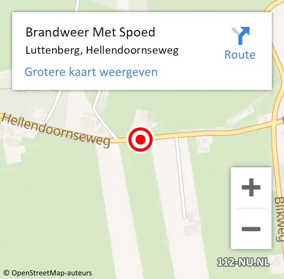 Locatie op kaart van de 112 melding: Brandweer Met Spoed Naar Luttenberg, Hellendoornseweg op 26 december 2017 05:10