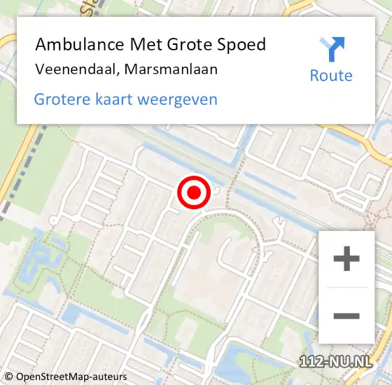 Locatie op kaart van de 112 melding: Ambulance Met Grote Spoed Naar Veenendaal, Marsmanlaan op 26 december 2017 06:47