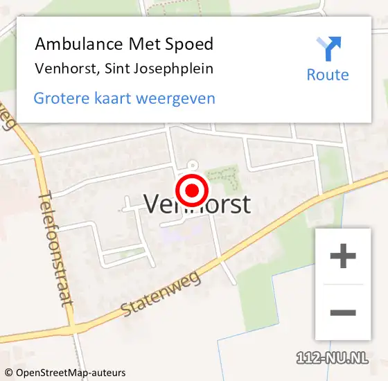 Locatie op kaart van de 112 melding: Ambulance Met Spoed Naar Venhorst, Sint Josephplein op 26 december 2017 09:20