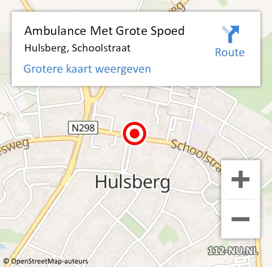 Locatie op kaart van de 112 melding: Ambulance Met Grote Spoed Naar Hulsberg, Schoolstraat op 11 februari 2014 03:38