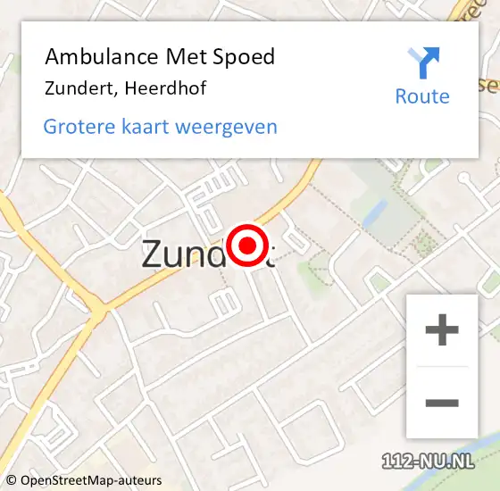 Locatie op kaart van de 112 melding: Ambulance Met Spoed Naar Zundert, Heerdhof op 26 december 2017 10:29