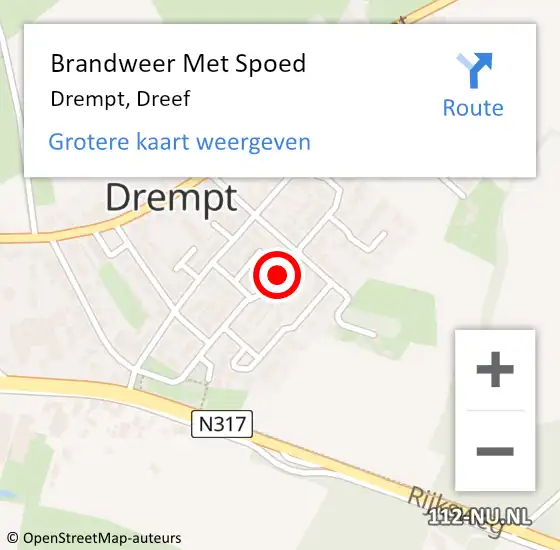 Locatie op kaart van de 112 melding: Brandweer Met Spoed Naar Drempt, Dreef op 26 december 2017 10:33