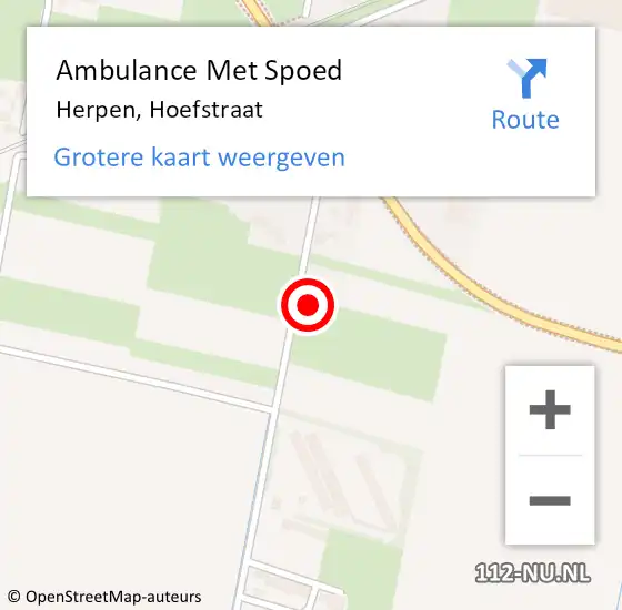 Locatie op kaart van de 112 melding: Ambulance Met Spoed Naar Herpen, Hoefstraat op 26 december 2017 10:59