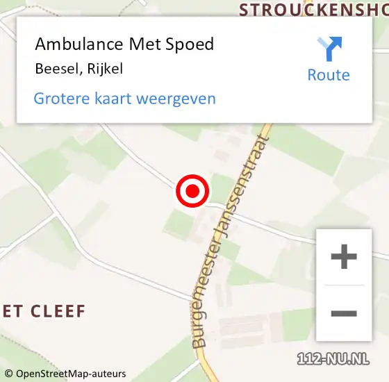 Locatie op kaart van de 112 melding: Ambulance Met Spoed Naar Beesel, Rijkel op 26 december 2017 11:06