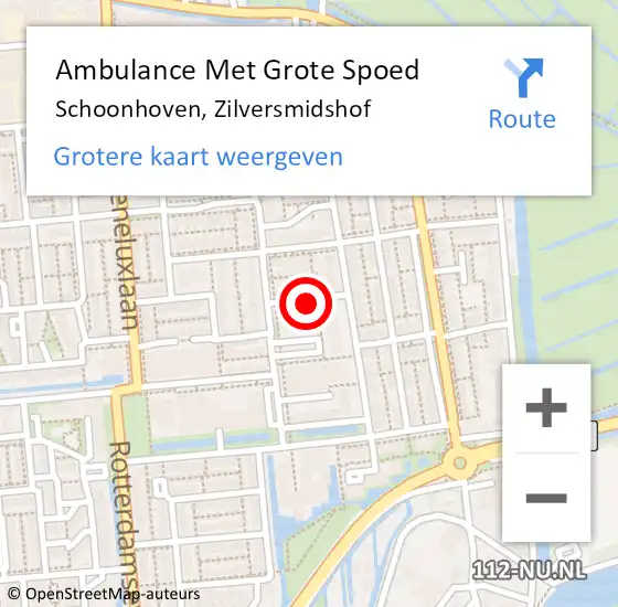 Locatie op kaart van de 112 melding: Ambulance Met Grote Spoed Naar Schoonhoven, Zilversmidshof op 26 december 2017 11:12