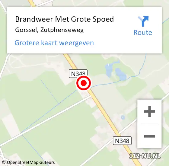Locatie op kaart van de 112 melding: Brandweer Met Grote Spoed Naar Gorssel, Zutphenseweg op 26 december 2017 11:32