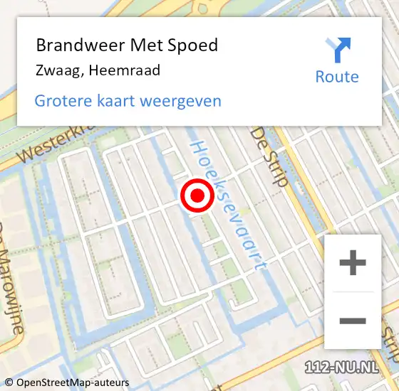 Locatie op kaart van de 112 melding: Brandweer Met Spoed Naar Zwaag, Heemraad op 26 december 2017 14:50