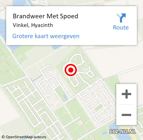 Locatie op kaart van de 112 melding: Brandweer Met Spoed Naar Vinkel, Hyacinth op 26 december 2017 15:23