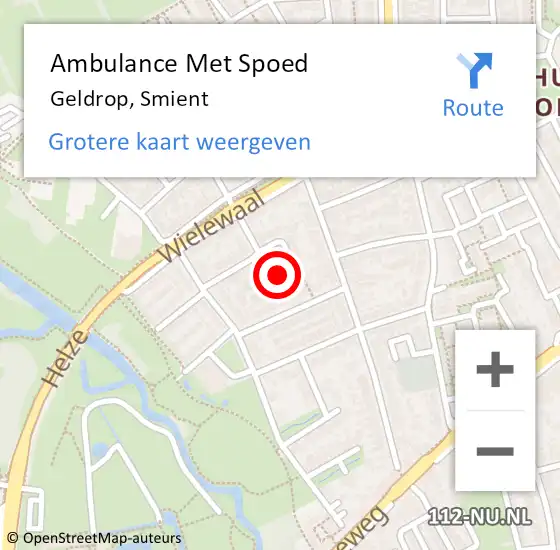 Locatie op kaart van de 112 melding: Ambulance Met Spoed Naar Geldrop, Smient op 26 december 2017 16:08