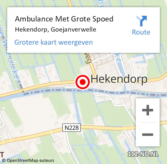 Locatie op kaart van de 112 melding: Ambulance Met Grote Spoed Naar Hekendorp, Goejanverwelle op 26 december 2017 16:39