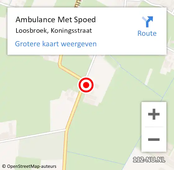 Locatie op kaart van de 112 melding: Ambulance Met Spoed Naar Loosbroek, Koningsstraat op 26 december 2017 18:06