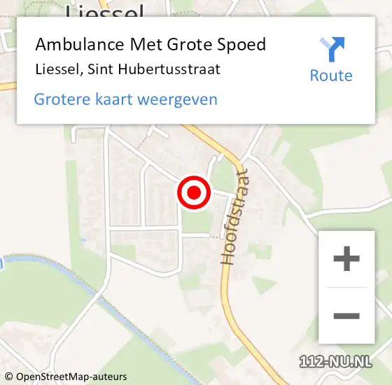 Locatie op kaart van de 112 melding: Ambulance Met Grote Spoed Naar Liessel, Sint Hubertusstraat op 26 december 2017 18:32