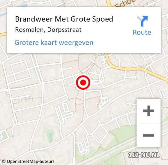 Locatie op kaart van de 112 melding: Brandweer Met Grote Spoed Naar Rosmalen, Dorpsstraat op 26 december 2017 18:35