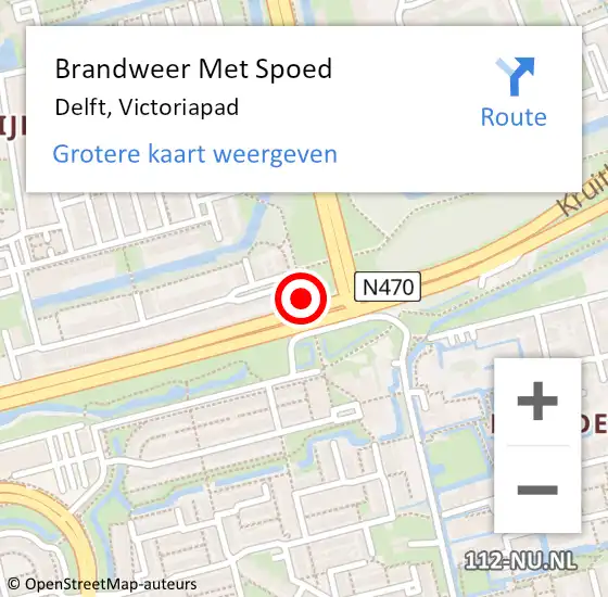 Locatie op kaart van de 112 melding: Brandweer Met Spoed Naar Delft, Victoriapad op 22 september 2013 03:36