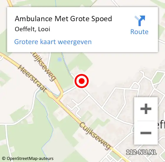 Locatie op kaart van de 112 melding: Ambulance Met Grote Spoed Naar Oeffelt, Looi op 26 december 2017 19:34