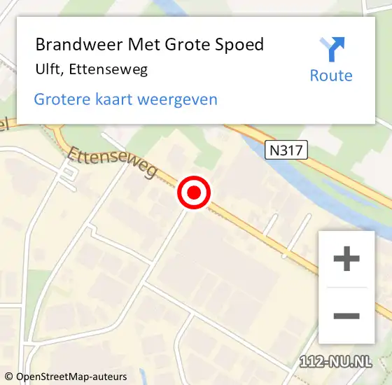 Locatie op kaart van de 112 melding: Brandweer Met Grote Spoed Naar Ulft, Ettenseweg op 26 december 2017 19:34