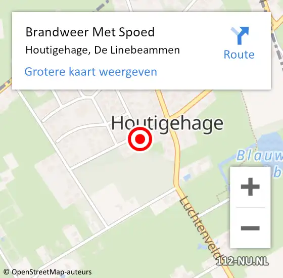 Locatie op kaart van de 112 melding: Brandweer Met Spoed Naar Houtigehage, De Linebeammen op 26 december 2017 20:25