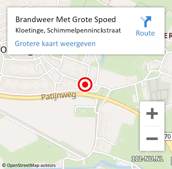 Locatie op kaart van de 112 melding: Brandweer Met Grote Spoed Naar Kloetinge, Schimmelpenninckstraat op 26 december 2017 22:50