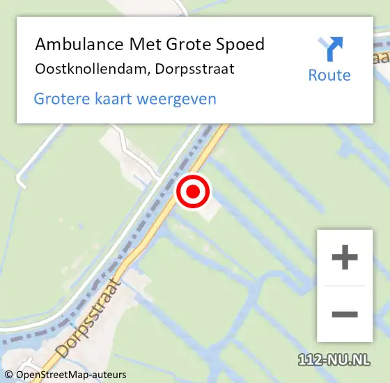 Locatie op kaart van de 112 melding: Ambulance Met Grote Spoed Naar Oostknollendam, Dorpsstraat op 26 december 2017 23:52