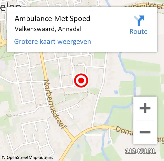 Locatie op kaart van de 112 melding: Ambulance Met Spoed Naar Valkenswaard, Annadal op 27 december 2017 01:13