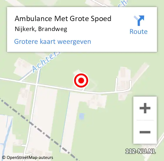 Locatie op kaart van de 112 melding: Ambulance Met Grote Spoed Naar Nijkerk, Brandweg op 27 december 2017 01:42