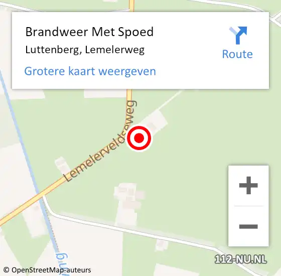 Locatie op kaart van de 112 melding: Brandweer Met Spoed Naar Luttenberg, Lemelerweg op 27 december 2017 02:36