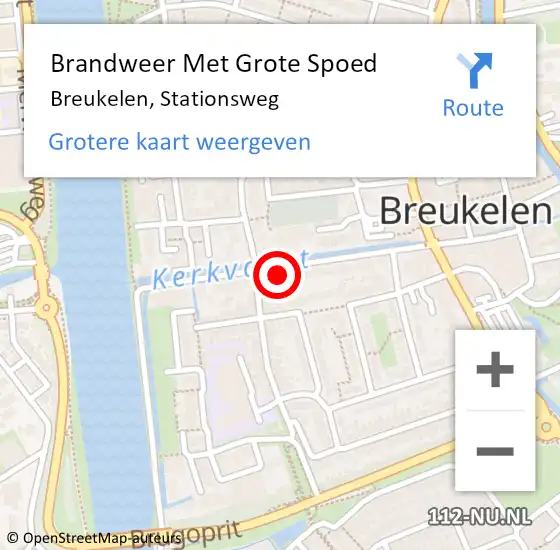 Locatie op kaart van de 112 melding: Brandweer Met Grote Spoed Naar Breukelen, Stationsweg op 27 december 2017 03:00