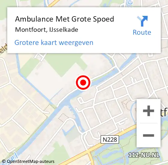 Locatie op kaart van de 112 melding: Ambulance Met Grote Spoed Naar Montfoort, IJsselkade op 27 december 2017 07:46