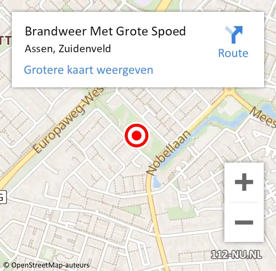 Locatie op kaart van de 112 melding: Brandweer Met Grote Spoed Naar Assen, Zuidenveld op 27 december 2017 08:43