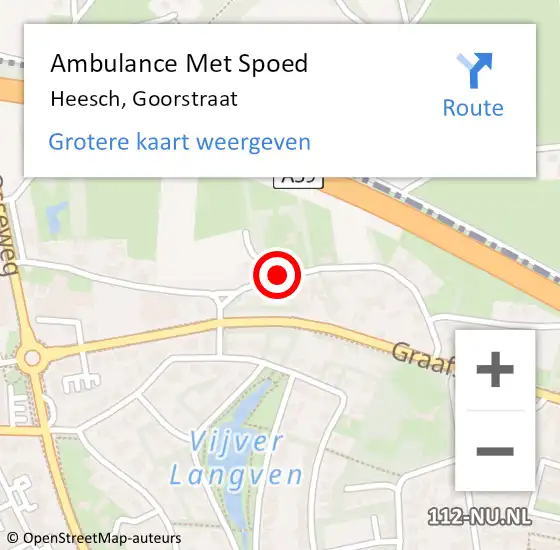 Locatie op kaart van de 112 melding: Ambulance Met Spoed Naar Heesch, Goorstraat op 27 december 2017 08:47