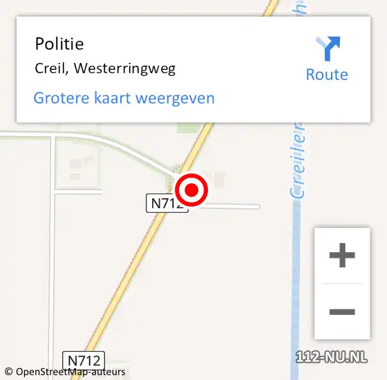 Locatie op kaart van de 112 melding: Politie Creil, Westerringweg op 27 december 2017 08:58