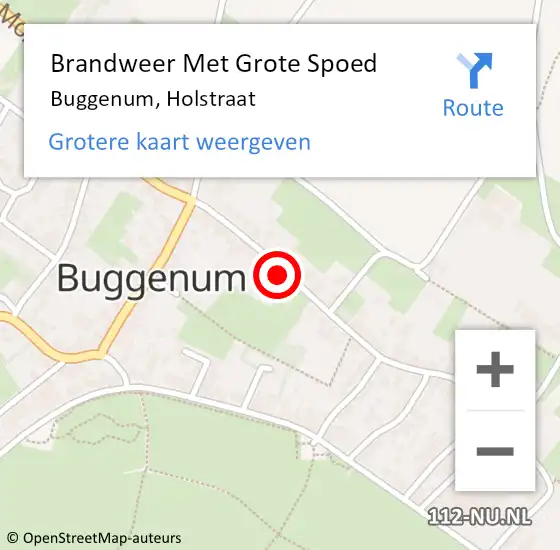 Locatie op kaart van de 112 melding: Brandweer Met Grote Spoed Naar Buggenum, Holstraat op 27 december 2017 08:59