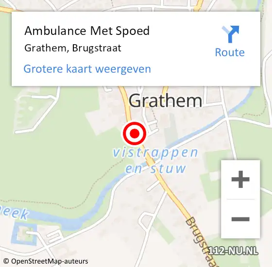 Locatie op kaart van de 112 melding: Ambulance Met Spoed Naar Grathem, Brugstraat op 27 december 2017 09:09