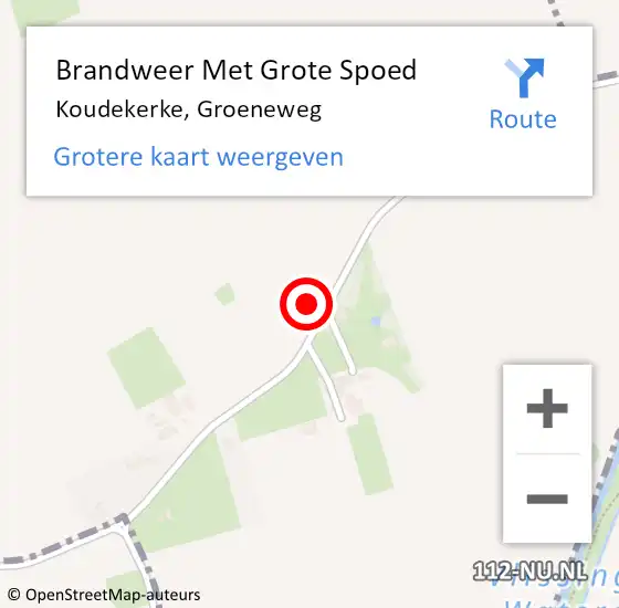 Locatie op kaart van de 112 melding: Brandweer Met Grote Spoed Naar Koudekerke, Groeneweg op 27 december 2017 09:38