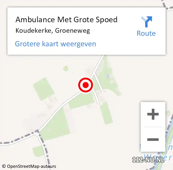 Locatie op kaart van de 112 melding: Ambulance Met Grote Spoed Naar Koudekerke, Groeneweg op 27 december 2017 09:38