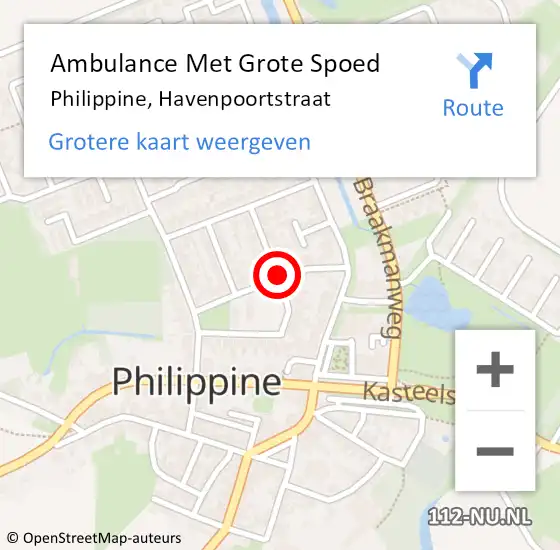 Locatie op kaart van de 112 melding: Ambulance Met Grote Spoed Naar Philippine, Havenpoortstraat op 27 december 2017 10:51
