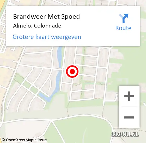 Locatie op kaart van de 112 melding: Brandweer Met Spoed Naar Almelo, Colonnade op 27 december 2017 10:56