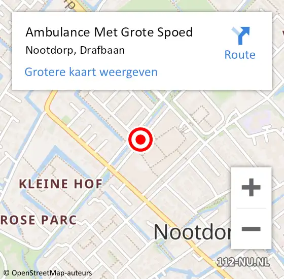 Locatie op kaart van de 112 melding: Ambulance Met Grote Spoed Naar Nootdorp, Drafbaan op 27 december 2017 10:59