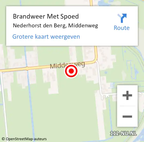 Locatie op kaart van de 112 melding: Brandweer Met Spoed Naar Nederhorst den Berg, Middenweg op 27 december 2017 12:01