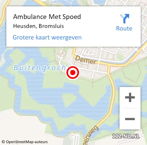 Locatie op kaart van de 112 melding: Ambulance Met Spoed Naar Heusden, Bromsluis op 27 december 2017 12:21