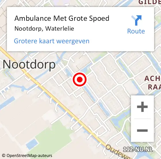 Locatie op kaart van de 112 melding: Ambulance Met Grote Spoed Naar Nootdorp, Waterlelie op 27 december 2017 12:56