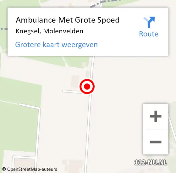 Locatie op kaart van de 112 melding: Ambulance Met Grote Spoed Naar Knegsel, Molenvelden op 27 december 2017 13:22