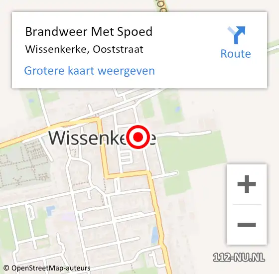 Locatie op kaart van de 112 melding: Brandweer Met Spoed Naar Wissenkerke, Ooststraat op 27 december 2017 15:18