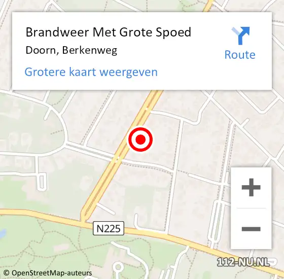 Locatie op kaart van de 112 melding: Brandweer Met Grote Spoed Naar Doorn, Berkenweg op 27 december 2017 15:19