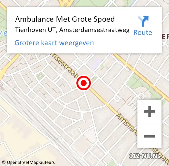 Locatie op kaart van de 112 melding: Ambulance Met Grote Spoed Naar Tienhoven UT, Amsterdamsestraatweg op 27 december 2017 15:37